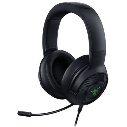 Razer Kraken V3 X Gaming Headset for PC, 7.1 Surround Sound, Black | TriForce 40mm Drivers, HyperClear Bendable Cardioid Mic, Chroma RGB Lighting