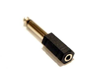 (2) Pack 3.5mm Female Mono to 1/4 Inch (6.3mm) Male Mono Plug Adapter Connector Changer