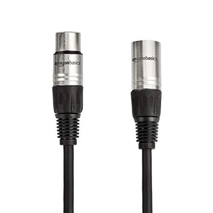 Amazon Basics 2-Pack XLR Male to Female Microphone Cable for Speaker or PA System, All Copper Conductors, 6MM PVC Jacket, 25 Foot, Black - size: 25 Feet, style: 2-Pack