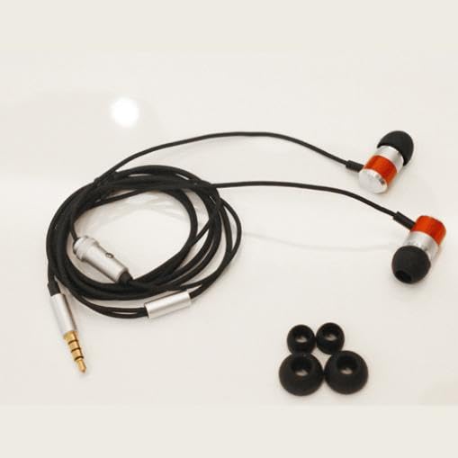 Selna Wired Earphones Hi-Fi Sound Headphones Compatible with Consumer Cellular Iris Flip, Handsfree Mic Headset Wooden Earbuds in-Ear Earpieces Microphone