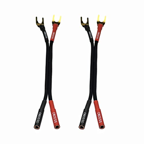 CNCESS Female Banana Jack to Spade Plug for Speaker Cable (Large Spade) - size: Large Spade