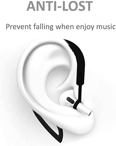 2 Pairs Ear Hooks Compatible with AirPods 3rd Generation [Multi-Dimensional Adjustable] Anti-Slip Ear Fins Accessories Compatible with AirPods Pro AirPods 3 2 1 Gen,Black/White