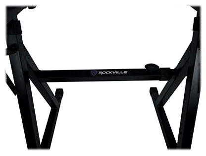 Rockville Z55 Z-Style 2-Tier Piano Keyboard Stand w/ Bag & Headphone Hook – Portable & Sturdy, Height & Width Adjustable, Fits 54/61/76/88-Key Electric Pianos & Keyboards – 250 lb Capacity | Includes Travel Bag, 250 lb Capacity, Headphone Hook, Anchoring