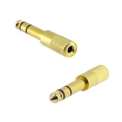 Quarter inch Adapter, Headphone Adapter 6.35 mm (1/4 Inch) Male to 3.5 mm (1/8 inch) Female Headphone Jack Plug, for Player, Headphone, Guitar Amplifier (6 Pack, Gold) - style: 6.35 mm (1/4 Inch) Male to 3.5 mm (1/8 inch) Female