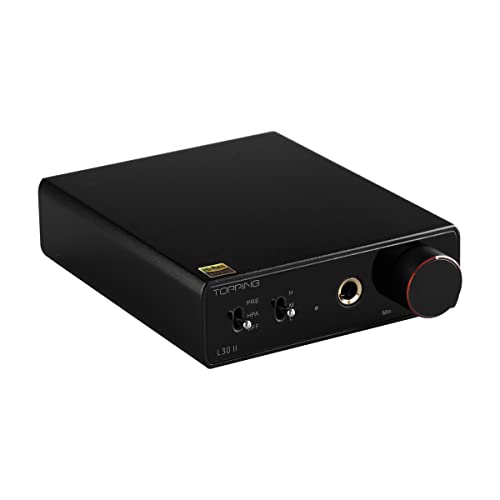 TOPPING L30 II NFCA Headphone Amplifier, 0.3uV Ultra-Low Noise, 144dB Dynamic Range, 0.00006% THD+N, Three Gain Settings, Compatible with High/Low Impedance Headphones (L30 II - Black) - color: L30 II - Black