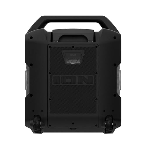 ION Block Rocker - Portable Bluetooth Outdoor Party Speaker with Karaoke Microphone, Battery, 4 Speakers, Radio, USB Port, App, Water-Resistant, 120W - style: Block Rocker