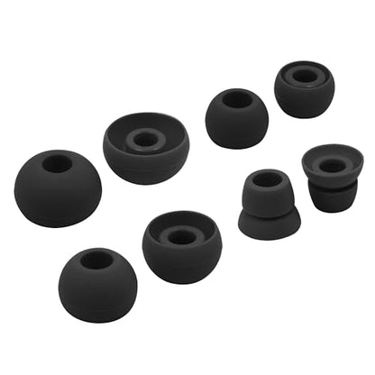 hopopwer Replacement Silicone Earbuds Tips for Powerbeats 3 Powerbeats 2, 4 Pairs Earbuds Silicone Ear Tips Set - Small, Medium, Large and Double Flange (Black) - color: Black without Pen