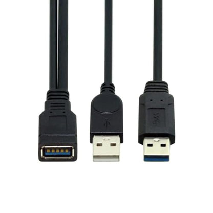 chenyang USB 3.0 Splitter Y Cable USB 1 Female to 2 Male Extra Power Data Extension Cable for 2.5" Mobile Hard Disk - color: USB 1 Female to 2 Male