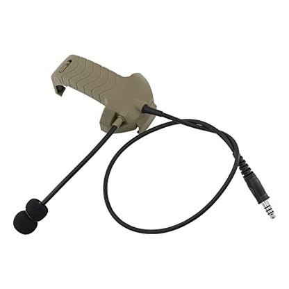 Microphone & PTT for Walker's Razor Noise Cancelling Headphones Airsoft（Tan） - color: Tan