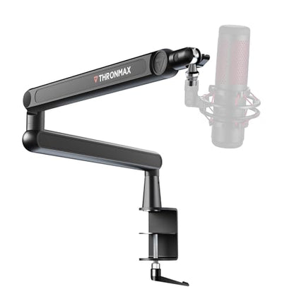 THRONMAX S7 TUNE Low Profile Mic Arm, 360° Rotatable Microphone Boom Arm Mic Stand, Cable Management, Easy Clamp for Streaming, Podcasting, Gaming,Universal fit for Blue Yeti HyperX QuadCast Finfine