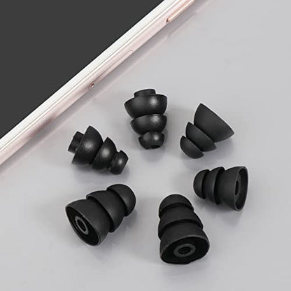 Replacement Triple Flange Ear Tips Earbuds Silicone for in Ear Headphones in-Ear Hole 4.0mm,Silicone - color: T