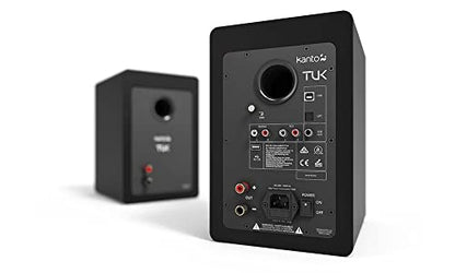 Kanto TUK Powered Speaker with Headphone Out | Built-in USB DAC | Dedicated RCA with Phono Pre-amp | Bluetooth | AMT Tweeter | 5.25" Driver | Pair | Matte Black - color: Matte Black