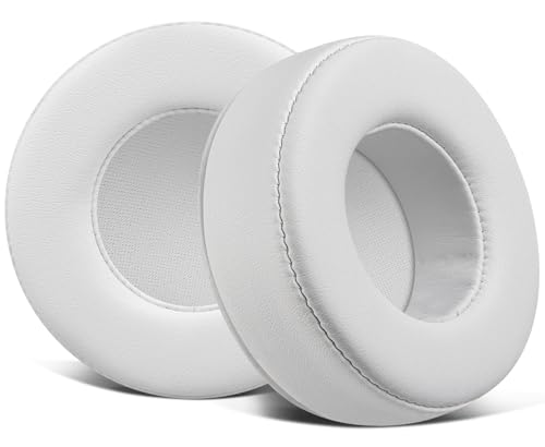 SOULWIT Earpads Replacement for Skullcandy Hesh & Hesh 2 Wireless Over-Ear Headphones, Ear Pads Cushions with Soft Protein Leather, Noise Isolation Foam - White - color: White