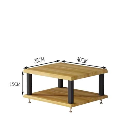 Audio Rack Small Desktop Media Console Stand Stereo Components Cabine Audio Video Tower Desk Shelf For Amplifier Speaker Record,Walnut2Tier