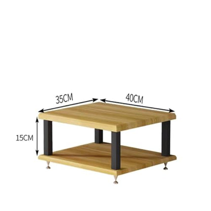 Audio Rack Small Desktop Media Console Stand Stereo Components Cabine Audio Video Tower Desk Shelf For Amplifier Speaker Record,Walnut2Tier