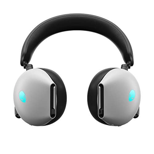 Alienware AW920H Tri-Mode Wireless Gaming Headset - Dolby Atmos Virtual Surround Sound, Active Noise Cancelling, AI-driven Noise-Cancelling microphone, USB-C Wireless Dongle - Lunar Light, Large