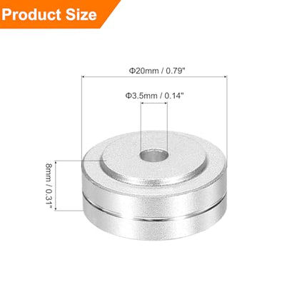 MECCANIXITY 8 Pcs Subwoofer Isolation Pad, 20x8mm Speaker Isolation Pad Feet Speaker Spikes Turntable Audio Studio Monitor Isolation Pad for Audio Equipment Single Line, M3 Screws Silver