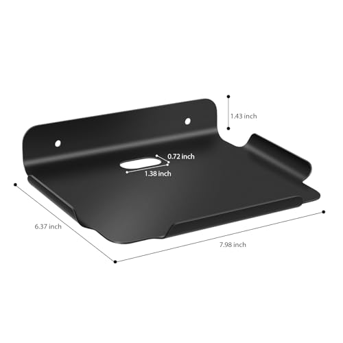 8" Floating Shelves, Metal Wall Shelf for Wall Storage, for Smart Home, Speakers, Internet Router, Security Camera, for Bedroom, Bathroom, and Living Room (Black),8 inchx 6.3 inchx1.5 inch