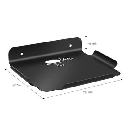 8" Floating Shelves, Metal Wall Shelf for Wall Storage, for Smart Home, Speakers, Internet Router, Security Camera, for Bedroom, Bathroom, and Living Room (Black),8 inchx 6.3 inchx1.5 inch