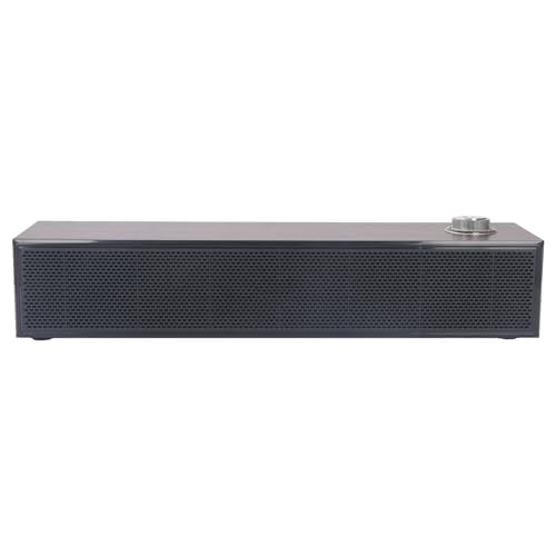 ANGGREK Desktop Computer Soundbar, Computer Speakers HiFi Stereo AUX in Wired Plug and Play Volume Control Wooden Low Noise for Laptop