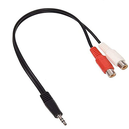 GRLRCR 8 Inches 3.5mm Male to 2 RCA Female Jack Stereo Audio Y Cable Adapter for Smartphones, Tablets, MP3, Home Theater, HDTV, Gaming Consoles, Hi-Fi Systems and More(2 Pack) - size: 3.5mm Male to 2 RCA Female