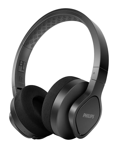 Philips A4216 Wireless Sports Headphones, up to 35 Hours Play time, Washable Cooling Ear-Cup Cushions, IP55 Water/dust Protection, Bluetooth + 3.5 mm Audio Port, Built-in Microphone TAA4216BK,Black - style: A4216 Over-ear Headphone