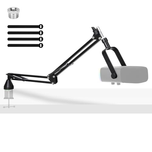 Low Profile Mic Boom Arm - YOUSHARES Boom Arm for Blue Yeti Fifine AM8 K688 QuadCast SoloCast AT2020, Adjustable Low Profile Microphone Arm for Podcast Streaming Gaming Studio
