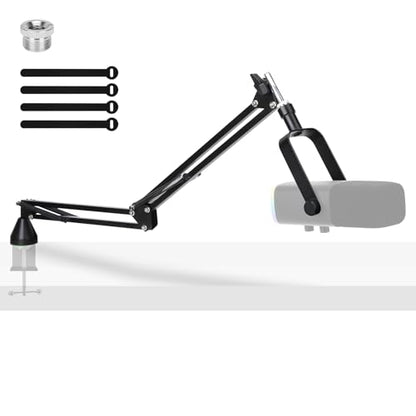 Low Profile Mic Boom Arm - YOUSHARES Boom Arm for Blue Yeti Fifine AM8 K688 QuadCast SoloCast AT2020, Adjustable Low Profile Microphone Arm for Podcast Streaming Gaming Studio