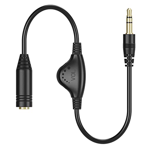 PChero 3.5mm Male to Female Stereo Audio Extension Adapter Cable,10inch | with Volume Adjustment Control - size: 1 ft, 1 Pack