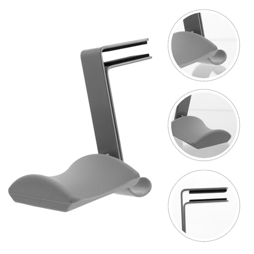Headphone Holder and Headset Rack Desk Clamp Hook Under Desk Mount, Gray Sturdy Plastic Headphone Stand Hanger for Home and Office Storage