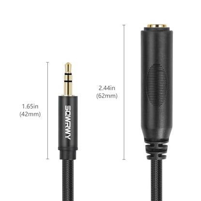 1/4" to 3.5mm Stereo Audio Adapter, 6.35mm Female to 3.5mm Male Stereo Audio Adapter Cable, Nylon Braided 1ft/30cm Cable for Headphones, Guitar, Amplifier, Amp & Audio Equipment 2-Pack - color: 3.5 male to 6.35 female