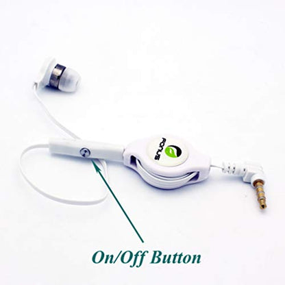 Retractable Mono Earphone for Verve Connect, ZMax 11 - Headphone 3.5mm w Mic Headset Handsfree Earbud Earpiece Compatible with Consumer Cellular Verve Connect, ZMax 11
