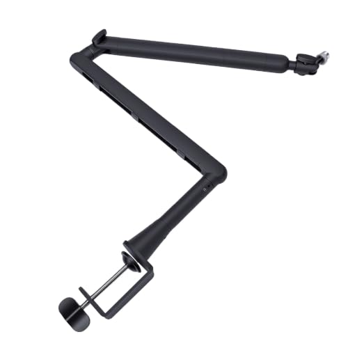 Studio Microphone Arm, 5.7in Extension Pole Adjustable Mic Boom Stand with Cable Management, for Streaming Gaming Podcast Recording