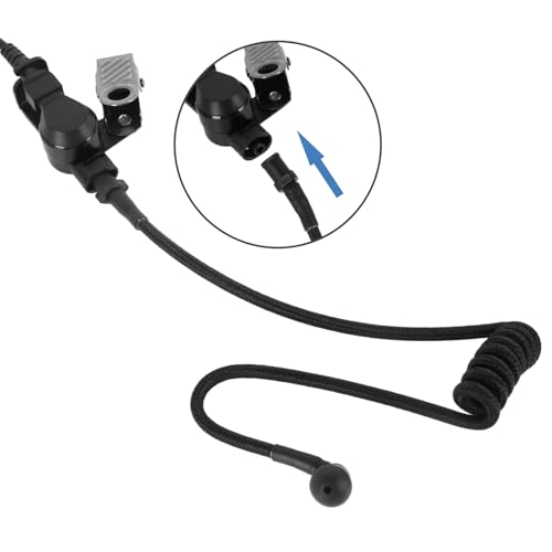 Replacement Braided Nylon Surveillance Acoustic Coil Tube for Radio Earpiece Moisture Resistant Fiber Mesh Colorful Accessories (PureBlack-1) - color: PureBlack-1