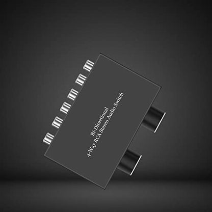 4-Way Stereo Audio Switcher, Bi-Directional Audio Selector Box for Blu-ray Players or DVD Players Active Speakers (2In-4Out/4In-2Out) - style: 2In-4Out/ 4In-2Out Stereo Audio Switcher