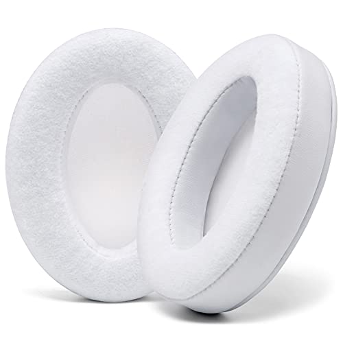 WC PadZ Velour - Earpads for Audio Technica, HyperX, Arctis & More | Made by Wicked Cushions | Extra Thick | Also fits Logitech G Pro X & 50+ Additional Models | White - color: White