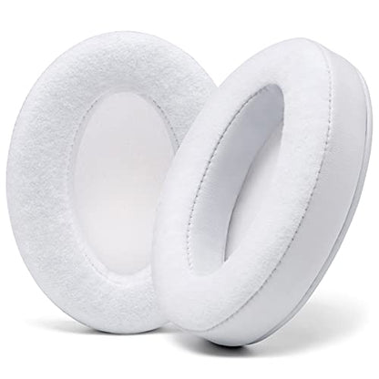 WC PadZ Velour - Earpads for Audio Technica, HyperX, Arctis & More | Made by Wicked Cushions | Extra Thick | Also fits Logitech G Pro X & 50+ Additional Models | White - color: White