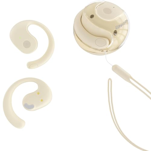 sunshot Ows Open Ear Buds Headphones Bluetooth 5.4,Bone Conducting Air Bone Conduction Headphones, 16mm Drivers,40H Playtime,Open Ear Earbuds IPX5 Waterproof and Noise Reducing Touch (Khaki) - color: Khaki