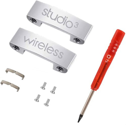 Studio 3 Hinge Replacement Parts as Same as the OEM Accessories Durable Repair Kit Compatible with Beats by Dre Studio3 (A1914), Studio2 Wired/Wireless, Studio Pro (A2924) Headphones (Silver) - color: Silver