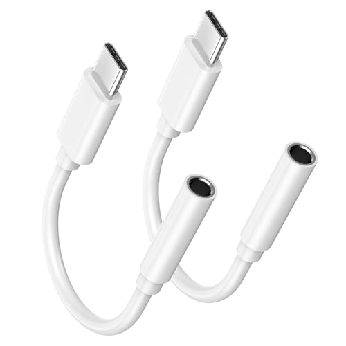 [Apple MFi Certified] Apple USB C to 3.5mm Headphone Jack Adapter | Hi-Res DAC Delivers Clear Audio; Compatible with iPhone 17/16/15 Pro/Max, iPad, Galaxy, Cars and USB-C Devices; White 2-Pack. - size: 2 Pack
