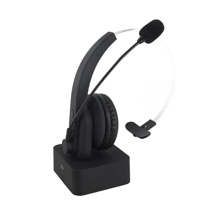 2.4GHz Wireless Call Center Earphone On Ear Headset with Charging Dock for Business Conference Calls, Language Learning, Adjustable Calling Headset