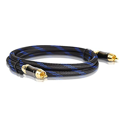 Dual Shielded (OD 8.0mm) RCA Male to RCA Male subwoofer Cable (8 Feet) - size: 8 Feet