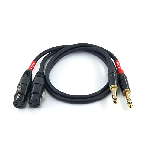WJSTN XLR to 6.35mm 1/4 TRS Cable, 6.35mm Dual Channel to 3-pin XLR （Female）, XLR to 1/4 TRS 6.35mm Audio Cable (3FT) - size: 3feet