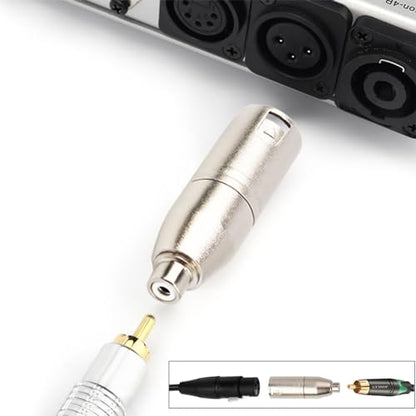 RCA Female to XLR Male Plug Converter Connector Adapter, 2 Pack | 3-Pin XLR Male to RCA Female Adapter with Nickel-Plated Metal Shell, Low-Noise Signal for Mixer, Amp & Audio Gear - style: RCA Female to XLR Male Adapter