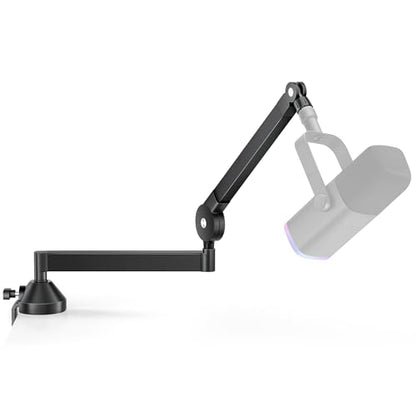InnoGear Mic Arm Low Profile Microphone Boom Arm Mic Stand 360° Flex, Black | Vibration Resistant, 3.3 lbs Weight Capacity, Extendable up to 25.6", Multiple Adapters, for Desk Thickness Within 2.75" - color: Black, style: Low-profile A