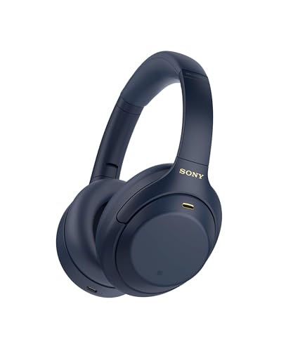 Sony WH-1000XM4 Wireless Premium Noise Canceling Overhead Headphones with Mic for Phone-Call and Alexa Voice Control, Midnight Blue WH1000XM4 | Mic for Phone-Call, Alexa Voice Control - color: Midnight Blue