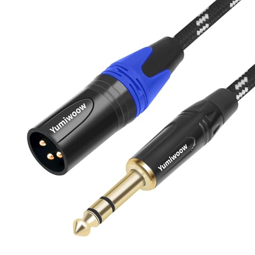 Microphone Cable 6 Ft,1/4 to XLR Cable,Quarter inch(6.35mm) TRS to XLR Male, 1/4" Stereo Jack to XLR Balanced Interconnect Cord Patch Cable,Compatible with Speakers, Audio Consoles 2Pack