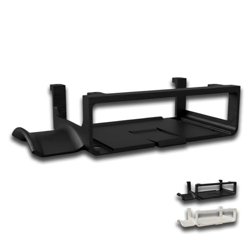 Under Desk for Audio Interface Mount with Headphone Holder for Focusrite Scarlett 2i2 4th Gen, Space-Saving Bracket with Screws (Black) - color: Black