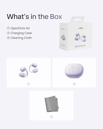 SHOKZ OpenDots Air Open-Ear Clip-On Bluetooth Earbuds, Purple,Touch Control - color: Daybreak Purple