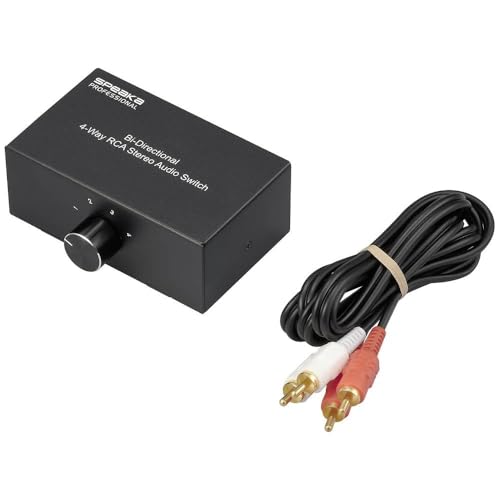 Professional SP-AS-500 4 Ports RCA Audio Switch Metal Enclosure